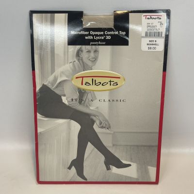 Talbots Microfiber Opaque Pantyhose Lycra Control Top Size B Seashell